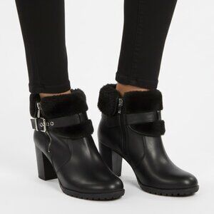 Guess Black Ankle Boots Mobwife Biker Block Heel Platform Lug Sole 7.5M